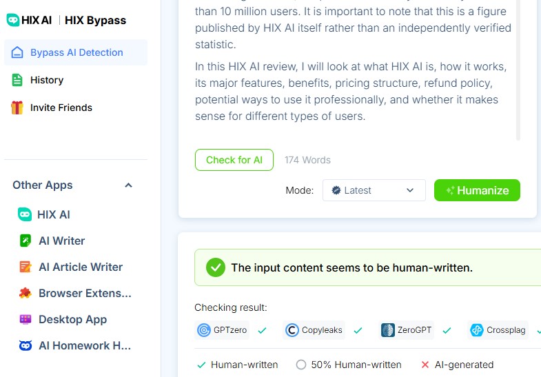 HIX Humanizer AI Review 2026 All-in-One AI Agent Workspace